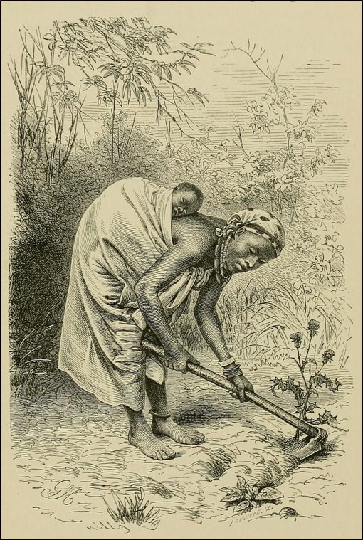 Loango negress at field-work