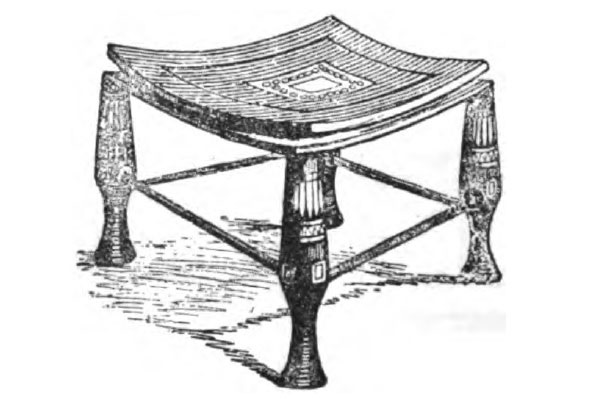 A stool with leathern cushion, in Mr. Salt’s Collection