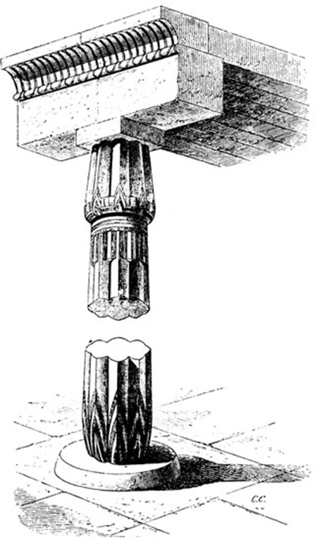 Column of Thothmes III; from the Ambulatory of Thothmes, at Karnak from Prisse’s Elevation