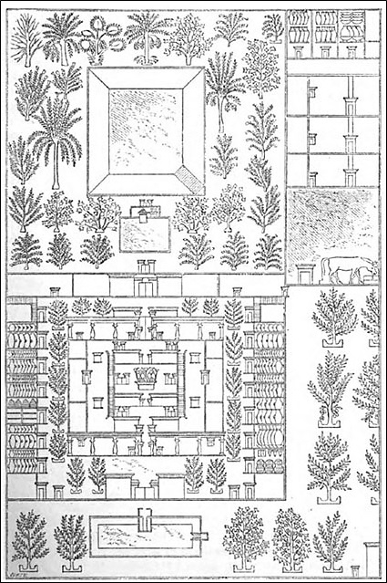 Part of the plan of a house and its offices