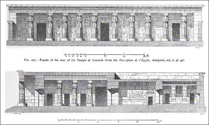 Façade of the naos of the Temple of Gournah