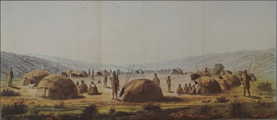 A Kraal of the San People Bushmen