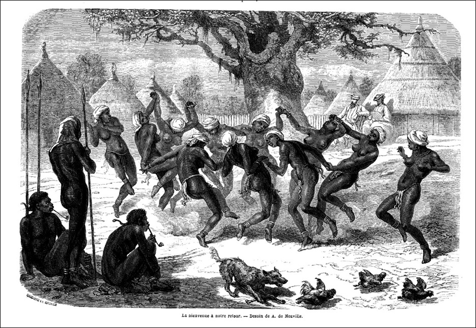 Native African women dancing