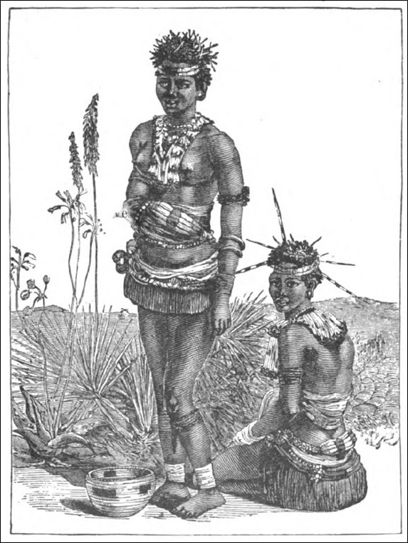 Zulu girls in dancing dress