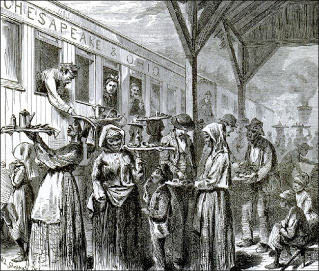 Gordonsville, Virginia— “The negroes, who swarm day and night like bees about the trains.”