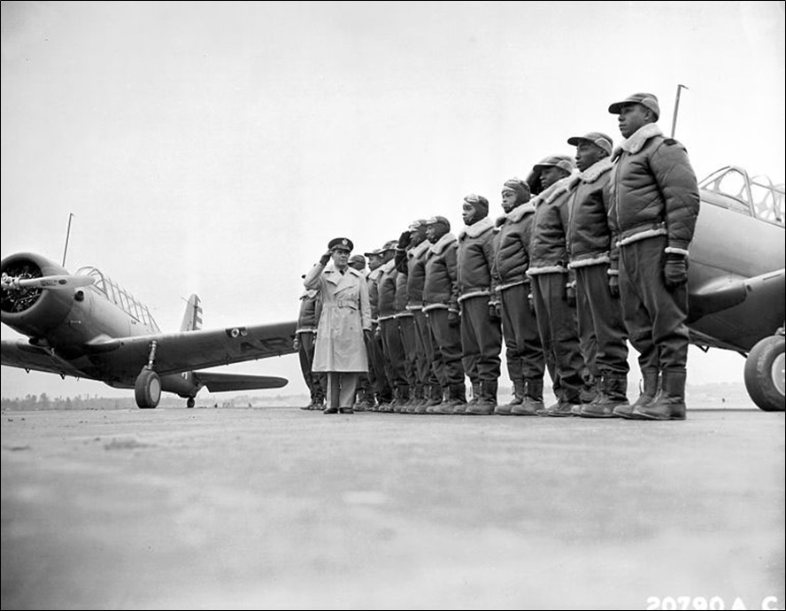 Maj James A. Ellison Reviews First Class of Tuskeegee Airmen