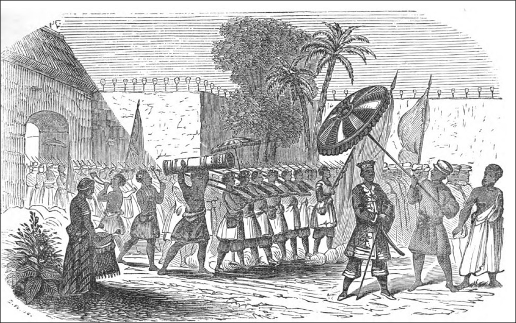 King of Dahomey and His troop of female warriors King of Dahomey and His troop of female warriors