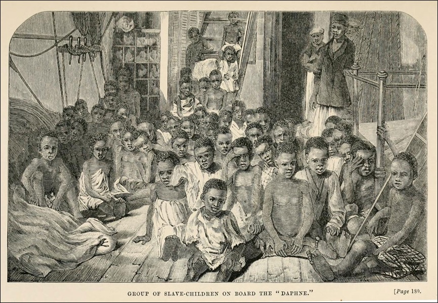 Group of slave-children on board the “Daphne”