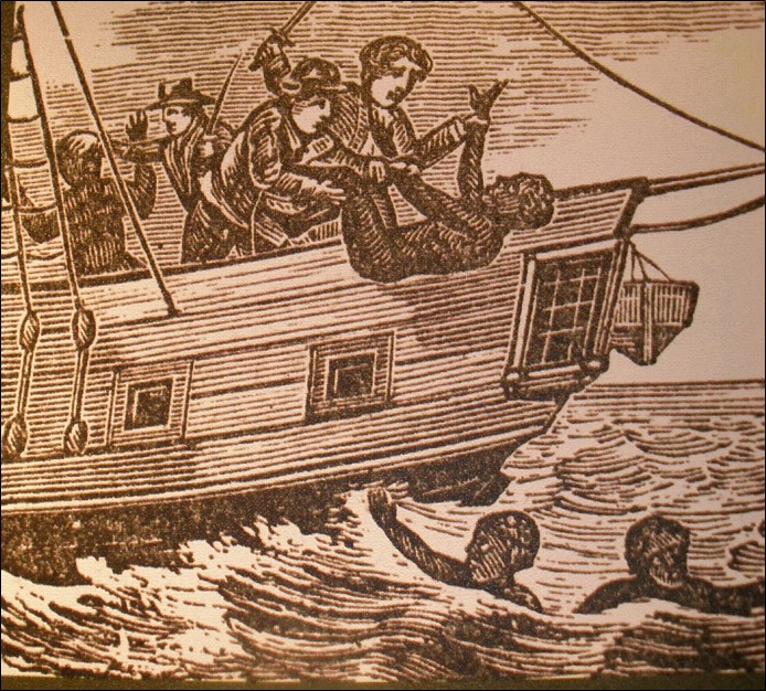 Slaves bring thrown overboard from the slave ship Zong