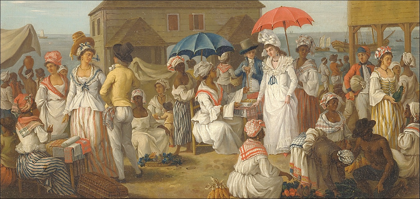 A linen market in Dominica