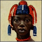 Yakoma children with pearl head-dress