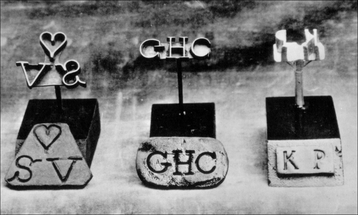 Metal Branding Irons with Owners' Initials