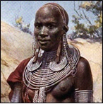 Masai woman: British East Africa