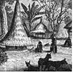 Village Scene—dwellings and grain-houses