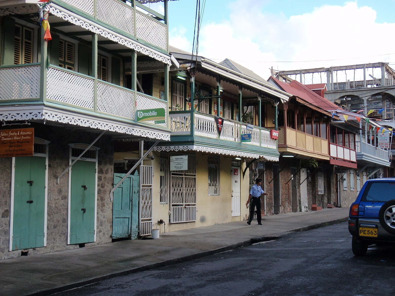 Row of Housese in Roseau, Dominica