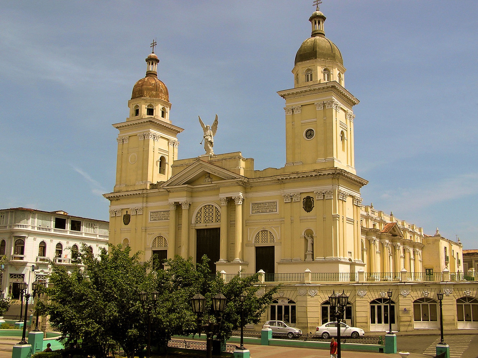 Neoclassical church facade of the colonial era Catedral Nuestra Señora de la Asunción